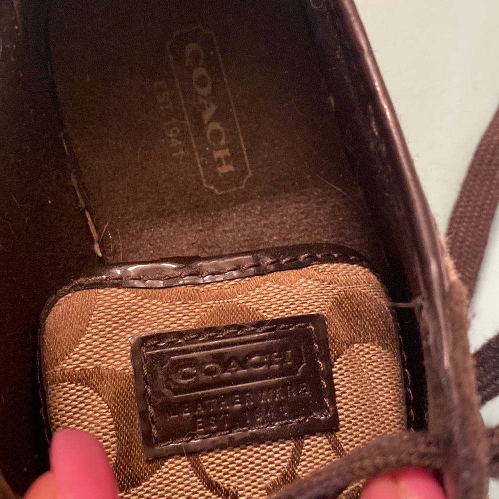 Brown and Tan Leopard Coach Sneakers Size 6 - Picture 3 of 6